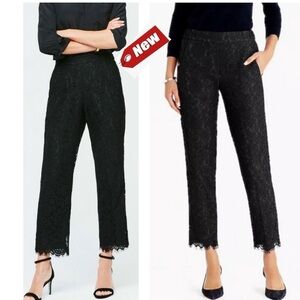 J. Crew black High-rise pull-on Peyton wide-leg pant in lace 6 NWT